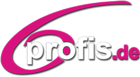Logo mit dem Text "6profis.de" in weißer Schrift, umgeben von einem pinken Bogen.