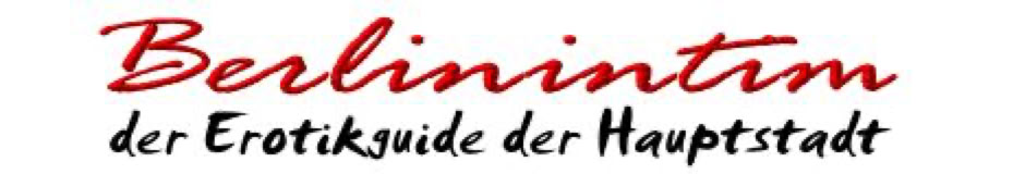 Roter und schwarzer Text auf weißem Hintergrund mit den Worten "Berlinintim der Erotikguide der Hauptstadt".
