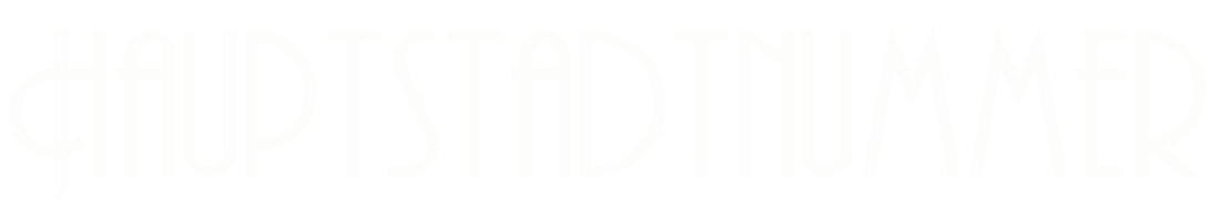 Hauptstadtnummer Lettering
