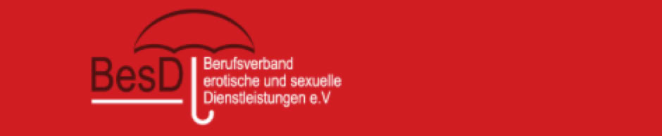 Rotes Logo mit einem stilisierten Regenschirm und dem Text "BesD Berufsverband erotische und sexuelle Dienstleistungen e.V.".