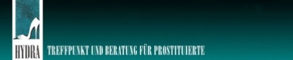 Ein Logo mit einem stilisierten Schuh und dem Text "TREFFPUNKT UND BERATUNG FÜR PROSTITUIERTE" auf grünem Hintergrund.